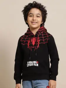 Kids Ville Boys Spiderman Printed Regular Fit Hoodie