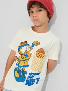 The Souled Store Boys Garfield Typography Printed Round Neck Cotton T-shirt