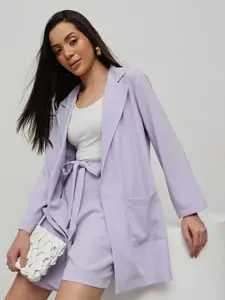 HOUSE OF S Notched Lapel Collar Long Sleeves Blazer With Shorts