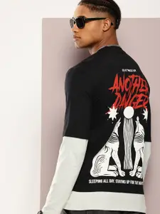 Kook N Keech Men Printed Layered Sleeves T-shirt