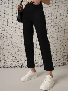 Hubberholme Women Comfort Straight Fit High-Rise Cotton Jeans