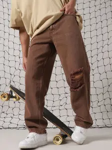 Hubberholme Men Cotton Mid-Rise Comfort Loose Fit Distress Jeans