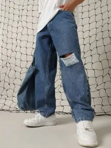 Hubberholme Men Cotton Mid-Rise Comfort Loose Fit Distress Jeans