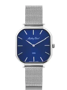 Mathey-Tissot Swiss Made Monsoon Square Quartz Blue Dial Women's Watch - D7917ABU