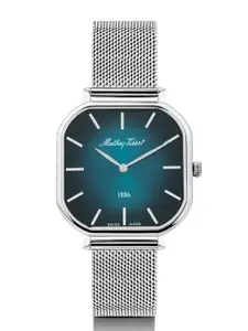Mathey-Tissot Women Swiss Made Monsoon Square Quartz Green Dial Watch - D7917AV