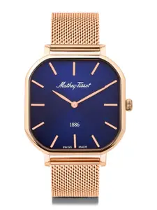 Mathey-Tissot Women Swiss Made Monsoon Square Quartz Blue Dial Watch - D7917PBU
