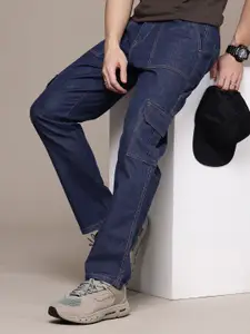 WROGN Men Relaxed Cargo Fit Light Fade Stretchable Jeans