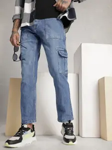 WROGN Men Relaxed Fit Heavy Fade Stretchable Cargo Jeans