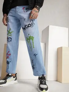 WROGN Men Pure Cotton Printed Loose Fit Jeans
