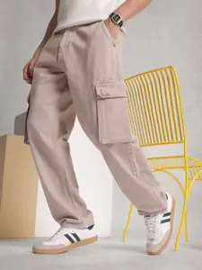 WROGN Men Pure Cotton Loose Fit Cargo Jeans