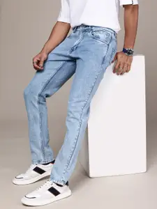 WROGN Men Straight Fit Heavy Fade Stretchable Jeans