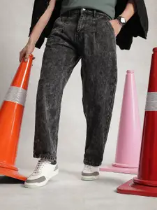 WROGN Men Loose Fit Pleated Light Fade Pure Cotton Jeans