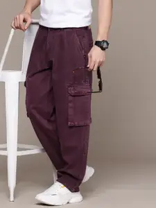 WROGN Men Lose Fit Pure Cotton Cargo Jeans