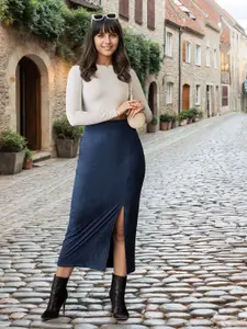 StyleStone Women Straight Maxi With Side Slit Skirt