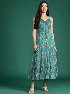 DressBerry Floral Print Fit & Flare Maxi Dress