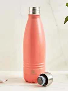 Home Centre Atlantis Casa Peach-Coloured Single Stainless Steel Water Bottle - 500ml