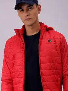 The Indian Garage Co Men Zip-Front Puffer Jacket with Detachable Hood