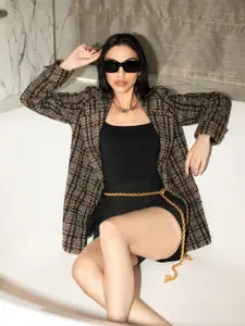 Contemponari Self-Design Single Breasted Blazer