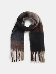 Jack & Jones Men Checked Scarf With Tasselled Border