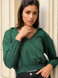 Freehand by The Indian Garage Co Women Casual Hooded Long Sleeves Sweatshirt