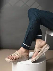 XE Looks Women Ethnic - Embellished Mid-Top T-Strap Flats