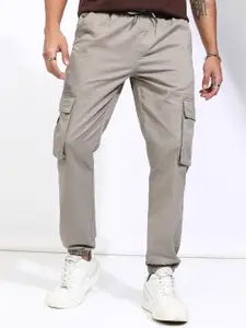 HIGHLANDER Men Slim Fit Easy Wash Cargo Joggers Trousers