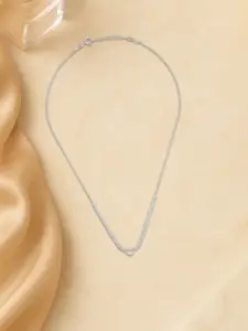 Nipura Women 925 Sterling Silver Rhodium-Plated Classic Heart Beaded Necklace