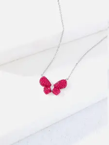 Nipura Women 925 Sterling Silver Rhodium-Plated Classic Haruki Zircon Necklace