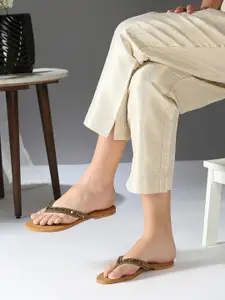 Inc 5 Women Embellished Ethnic Open Toe Flats