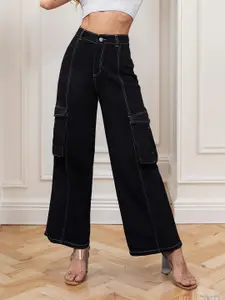 Miss Chase Women Wide Leg High-Rise Stretchable Jeans