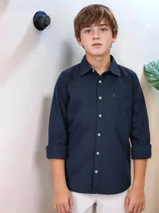 French Connection Boys Premium Spread Collar Solid Cotton Casual Shirt