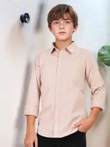 French Connection Boys Premium Spread Collar Solid Cotton Casual Shirt