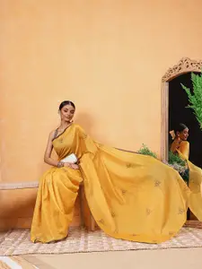 Silk Land Printed Ready To Wear Chanderi Saree