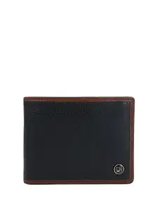 Da Milano Men Textured Leather Two Fold Wallet