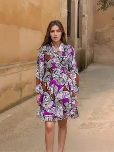 Stylecast X Hersheinbox Printed Mini Wrap Dress