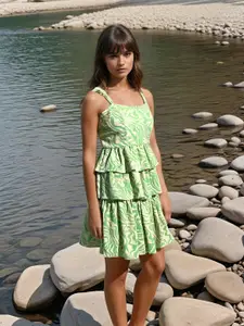 Stylecast X Hersheinbox Abstract Printed Tiered A-Line Mini Dress