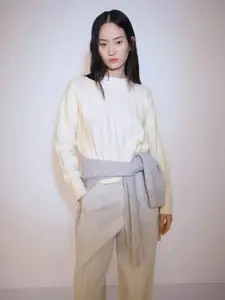 MANGO Round Neck Ribbed Pullover Sweaters