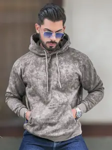 Maniac Men Self Design Hooded Sweatshirt