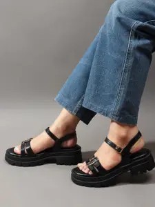 Carlton London Block Ankle Loop Sandals Heels