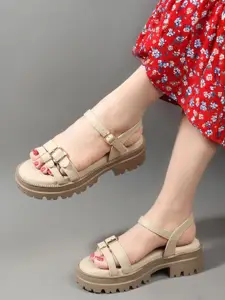 Carlton London Party Block Sandals with Buckles