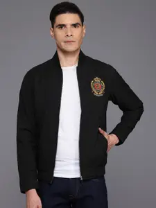 Louis Philippe Sport Brand Logo Embroidered Bomber Jacket