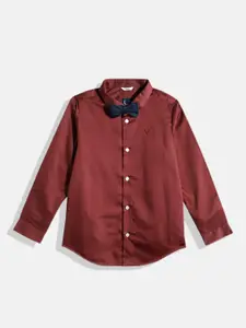 Allen Solly Junior Boys Slim Fit Party Shirt with a Bow