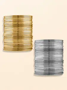 Peora Set Of 2 Gold-Plated Oxidised  Bangles