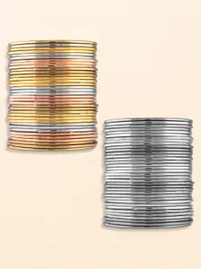 Peora Set Of 2 Silver-Plated Oxidised Bangles