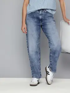 Levis Women Classic 94 Baggy Fit High-Rise Heavy Fade Stretchable Jeans