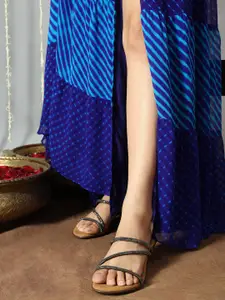 Inc 5 Women Striped Block Heels Sandals