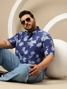 Sztori Plus Size Floral Printed Casual Shirt