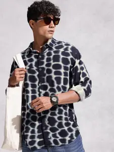 WROGN Oversized Printed Drop-Shoulder Sleeves Casual Shirt