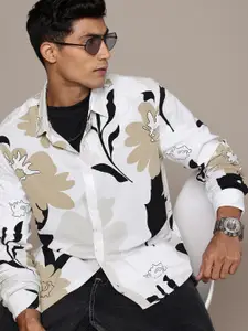 WROGN Tropical Printed Drop-Shoulder Sleeves Comfort Fit Casual Shirt