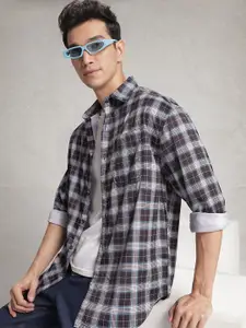 WROGN Checked Oversized Casual Shirt